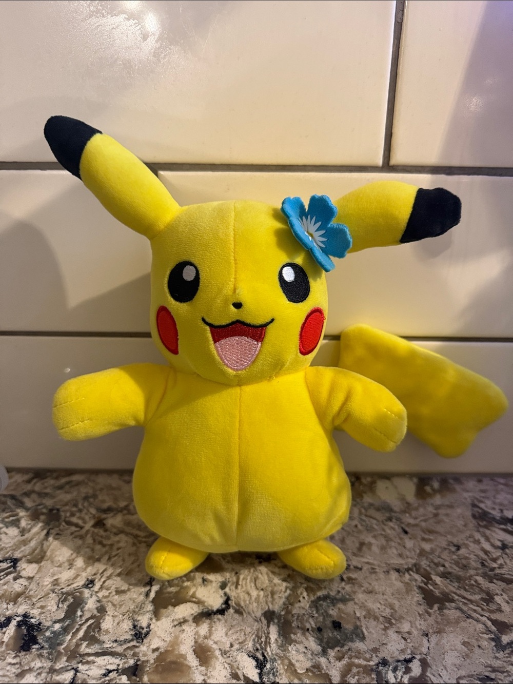 Pokémon Pikachu Plush Toy with Blue Flower - Kids Toys